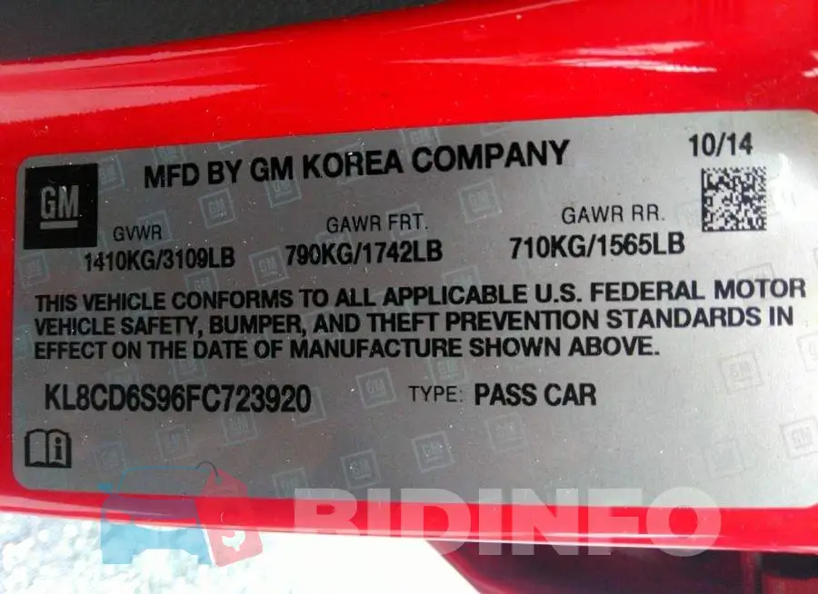 KL8CD6S96FC723920 Photo# 9