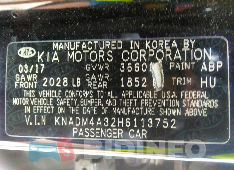 KNADM4A32H6113752 Photo# 9