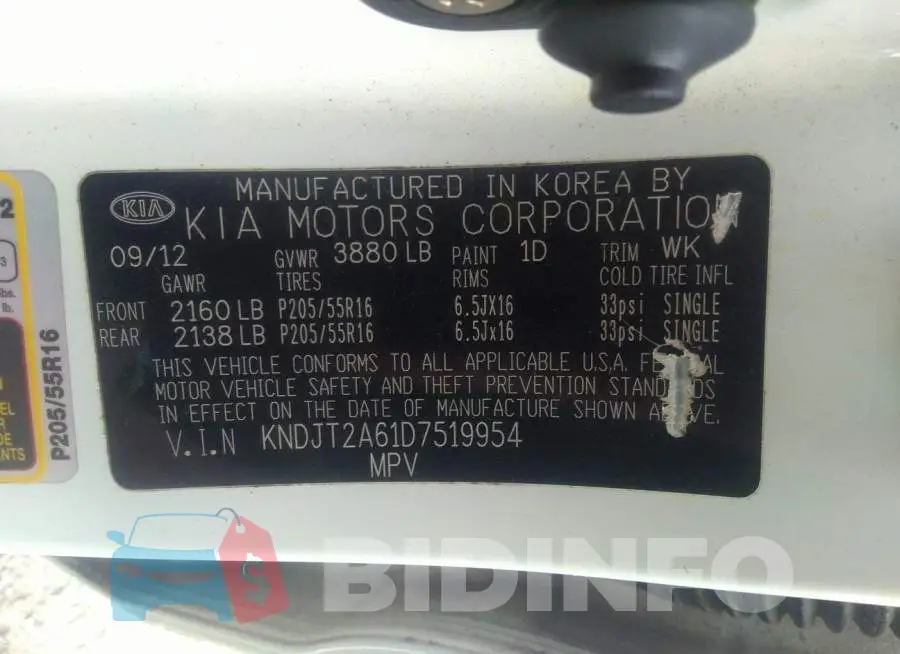 KNDJT2A61D7519954 Photo# 9