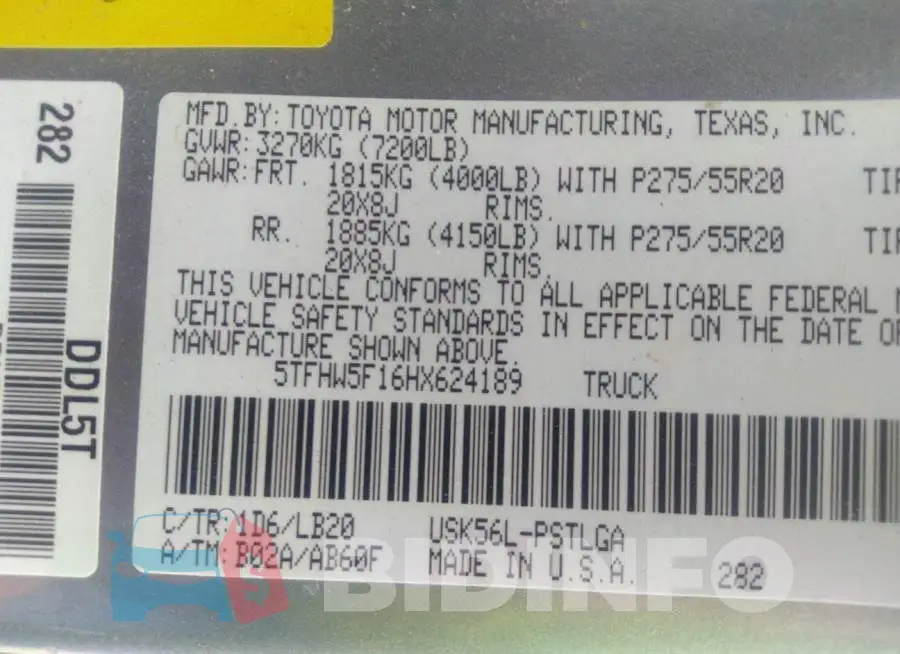 5TFHW5F16HX624189 Photo# 9