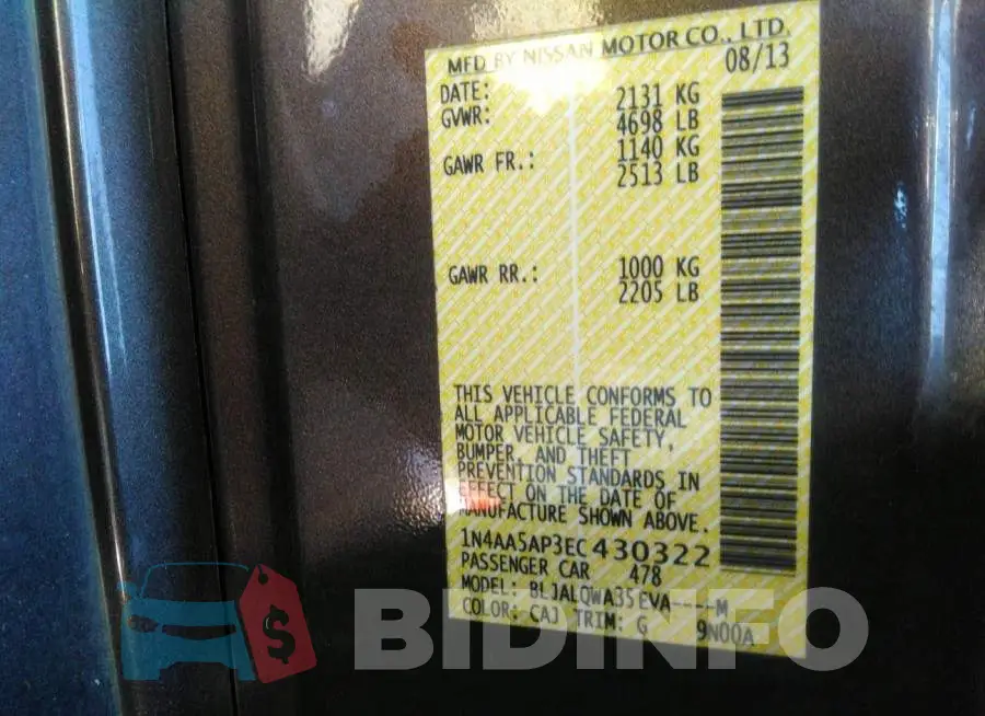 1N4AA5AP3EC430322 Photo# 9