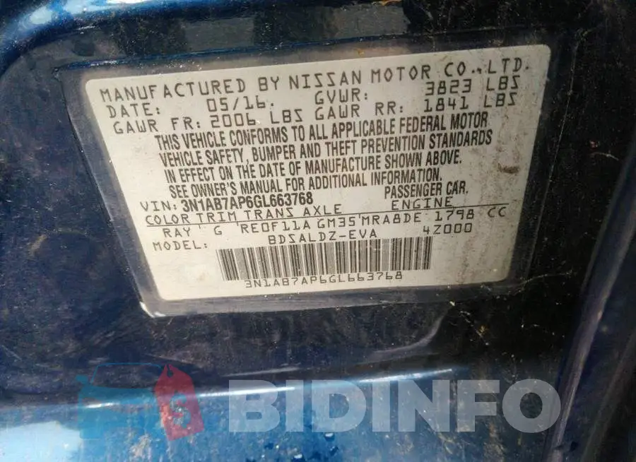 3N1AB7AP6GL663768 Photo# 9