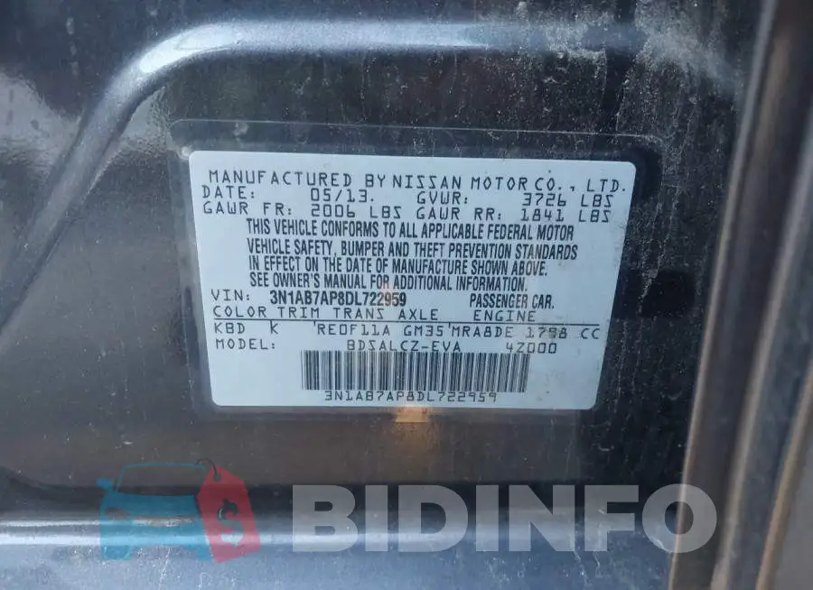 3N1AB7AP8DL722959 Photo# 9
