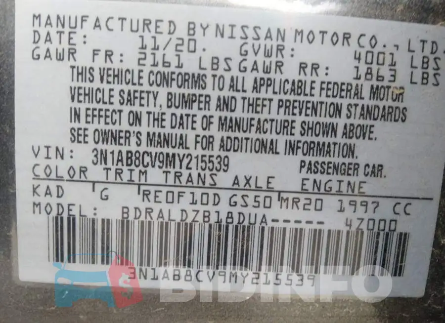 3N1AB8CV9MY215539 Photo# 9