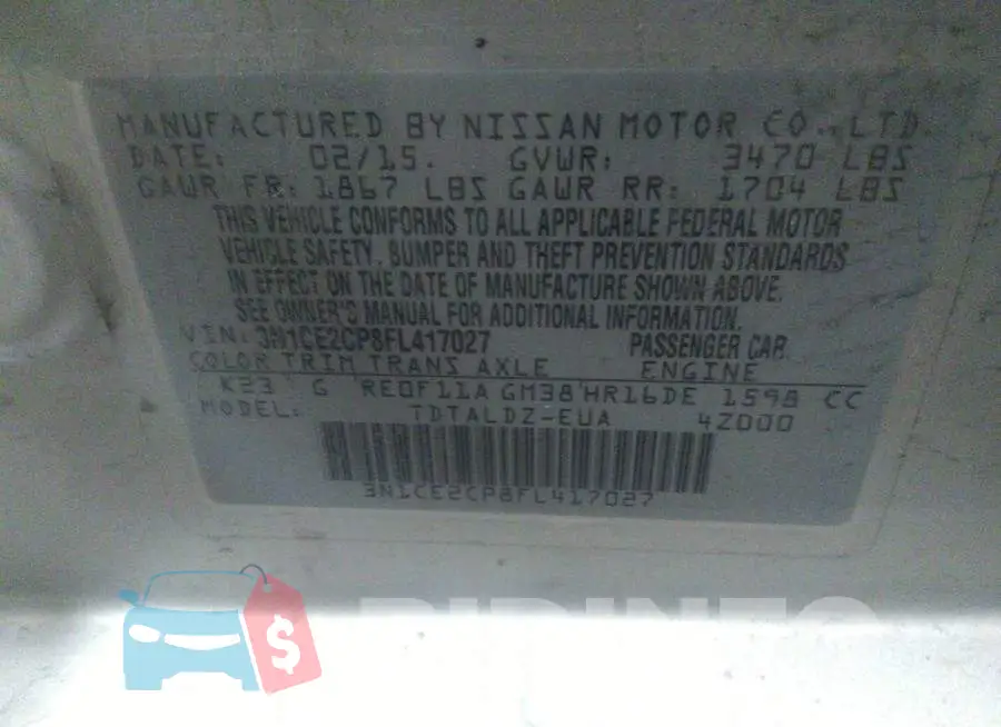 3N1CE2CP8FL417027 Photo# 9