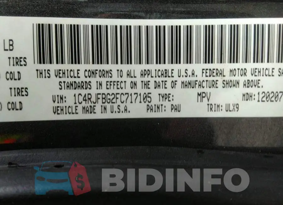 1C4RJFBG2FC717105 Photo# 9