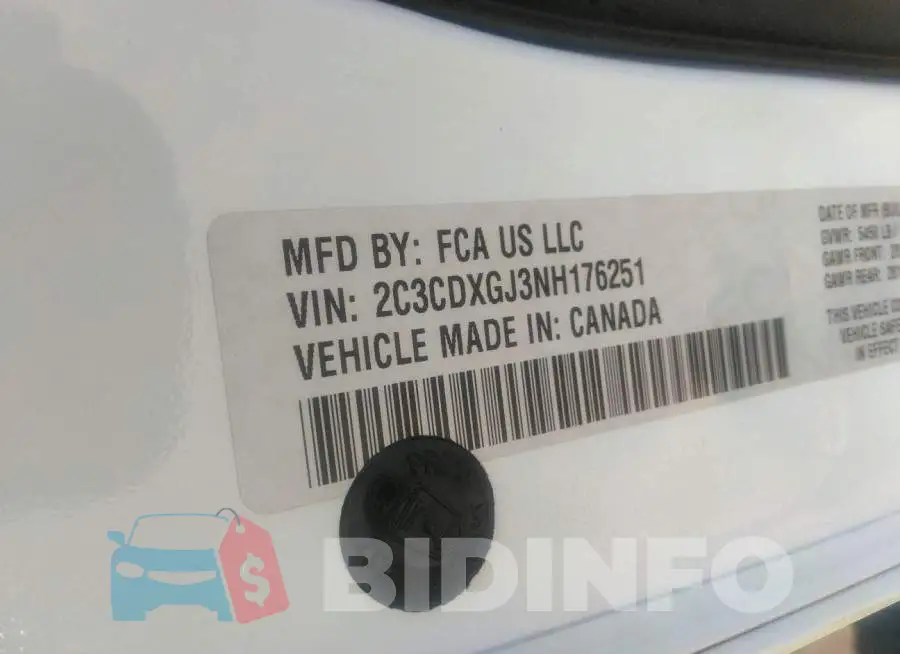 2C3CDXGJ3NH176251 Photo# 9