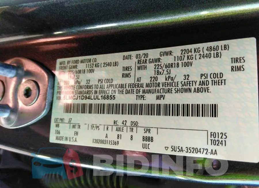 5LMCJ1D94LUL16855 Photo# 9