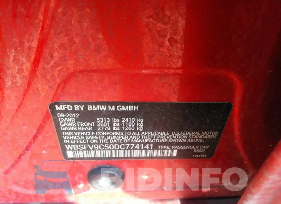 WBSFV9C50DC774141 Photo# 9