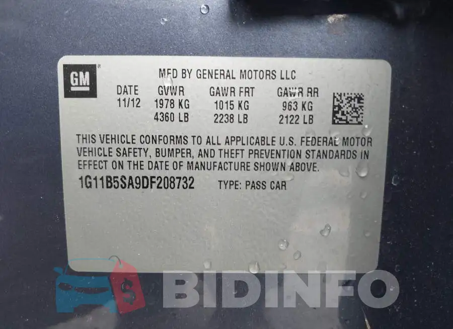 1G11B5SA9DF208732 Photo# 9