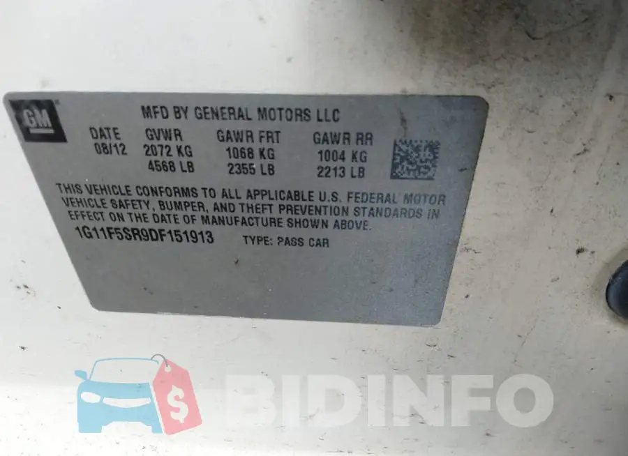 1G11F5SR9DF151913 Photo# 9