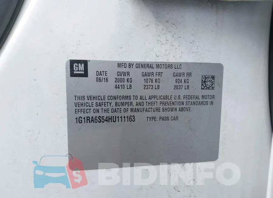 1G1RA6S54HU111163 Photo# 9