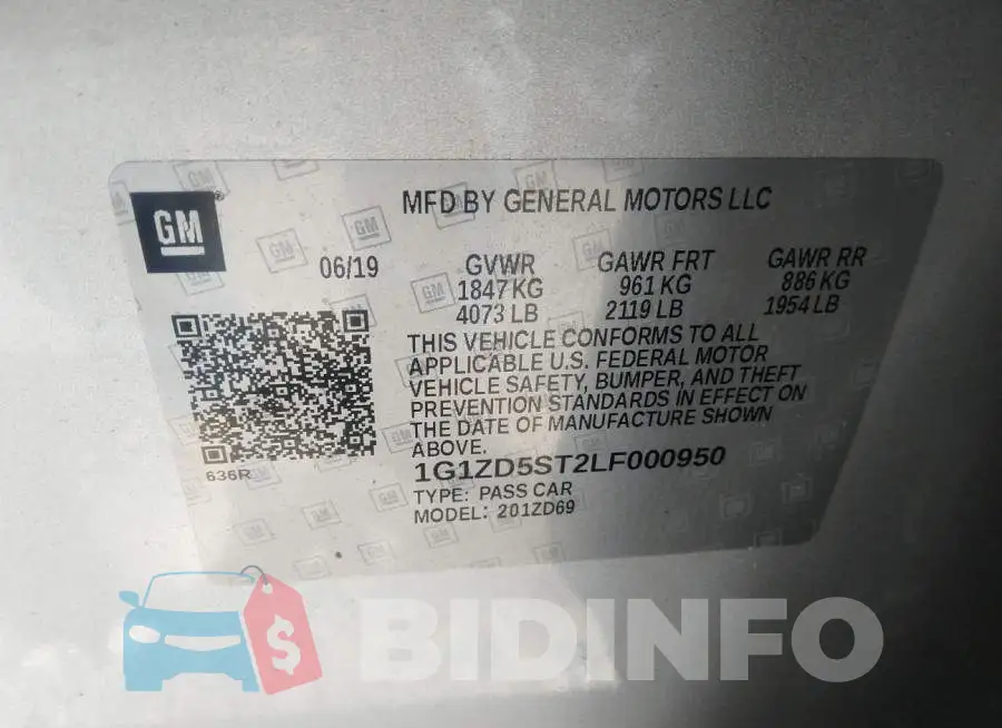 1G1ZD5ST2LF000950 Photo# 9