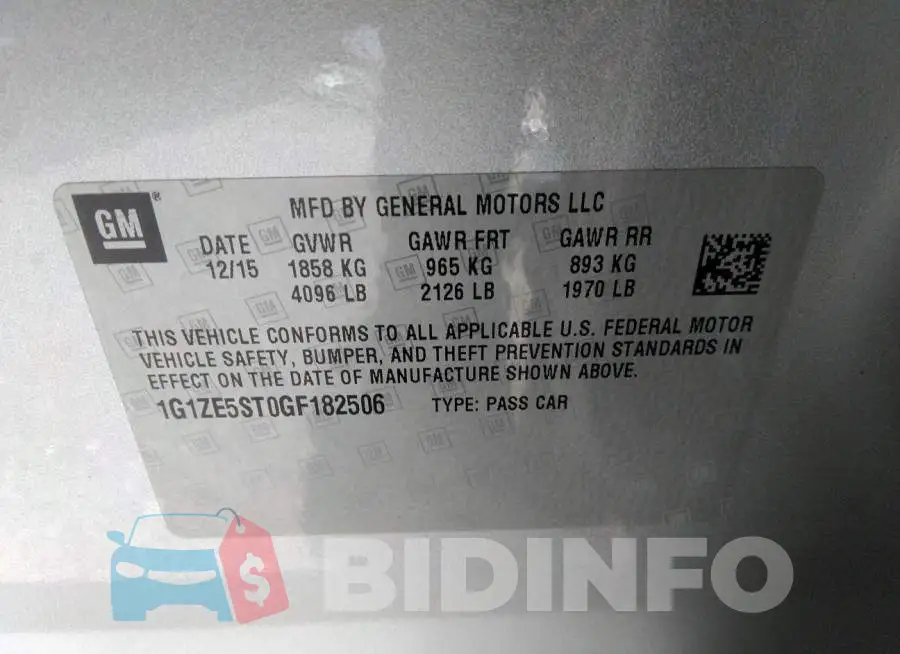 1G1ZE5ST0GF182506 Photo# 9