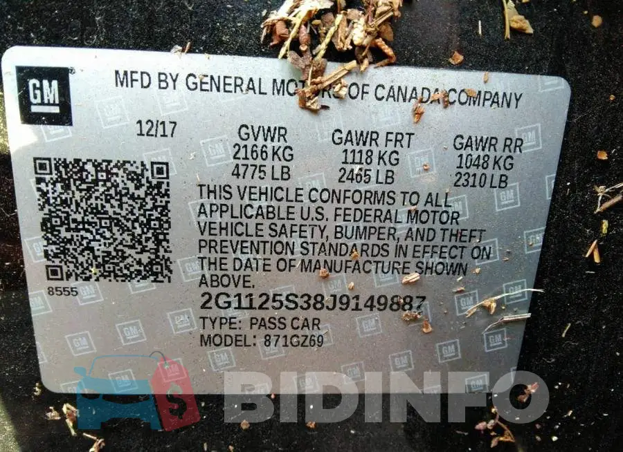 2G1125S38J9149887 Photo# 9