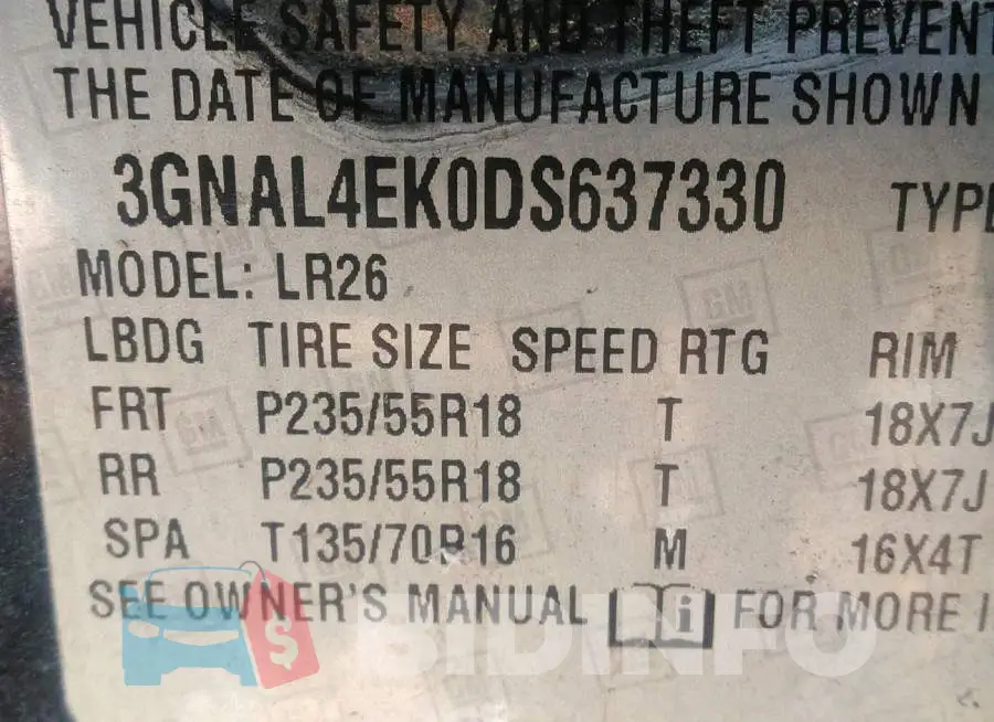 3GNAL4EK0DS637330 Photo# 9
