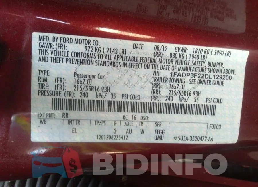 1FADP3F22DL129200 Photo# 9