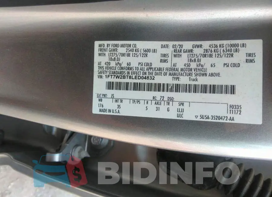 1FT7W2BT8LED04832 Photo# 9