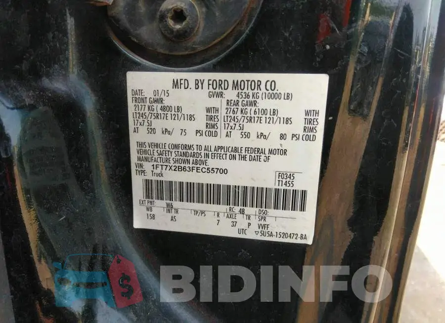 1FT7X2B63FEC55700 Photo# 9