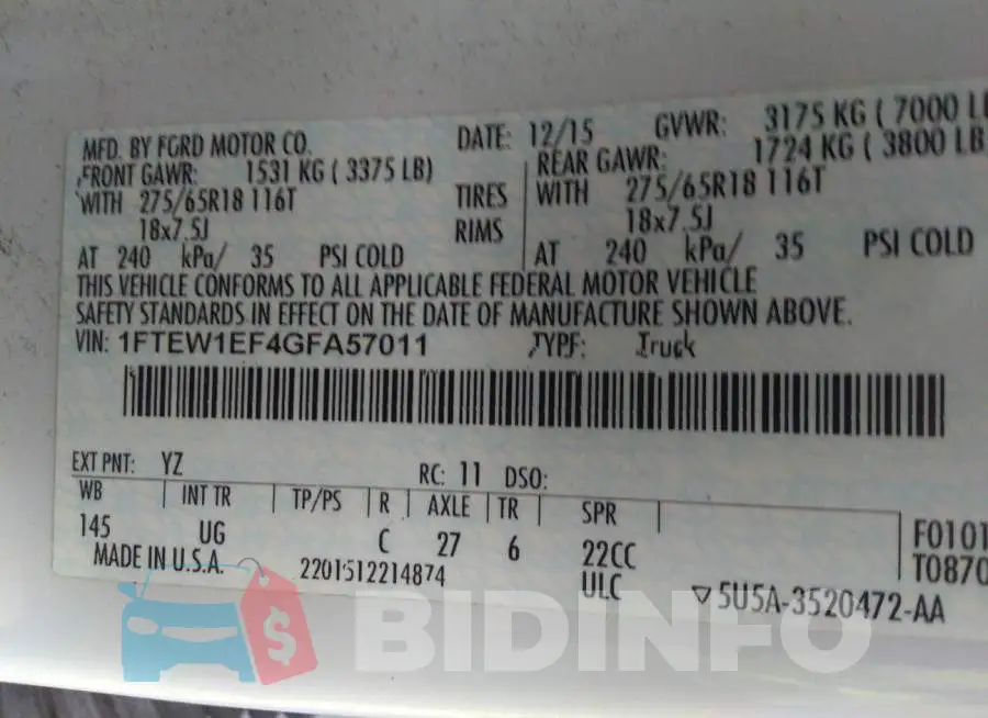 1FTEW1EF4GFA57011 Photo# 9