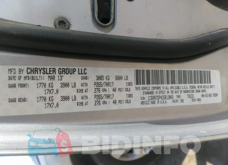 1C6RR7GP4DS619081 Photo# 9