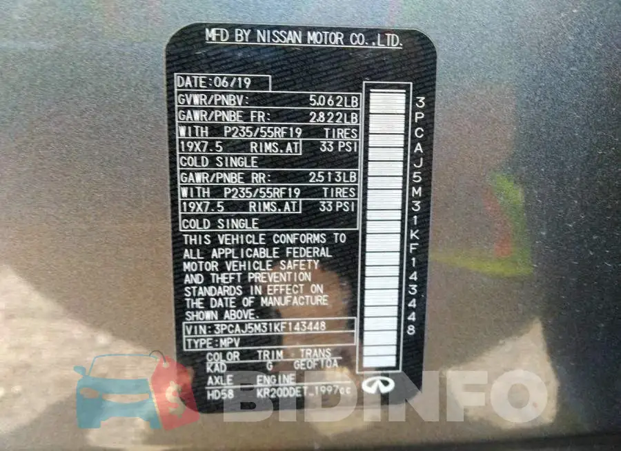 3PCAJ5M31KF143448 Photo# 9