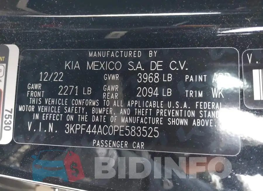 3KPF44AC0PE583525 Photo# 9