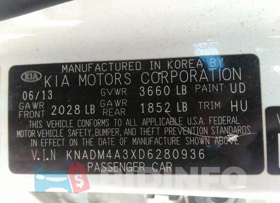 KNADM4A3XD6280936 Photo# 9