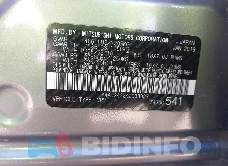 JA4AD2A32KZ038027 Photo# 9