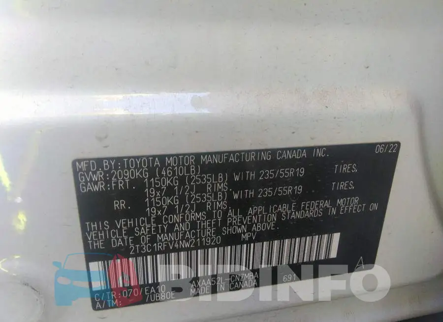 2T3C1RFV4NW211920 Photo# 9
