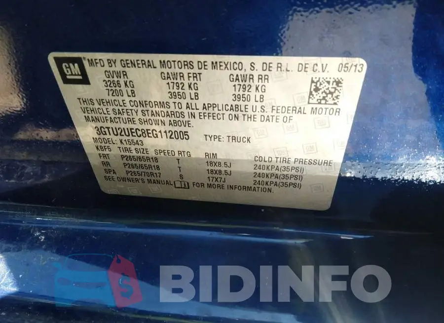 3GTU2UEC8EG112005 Photo# 9