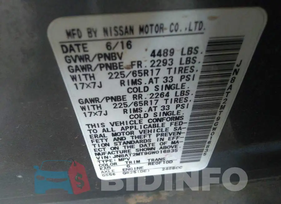 JN8AT2MT9GW016835 Photo# 9