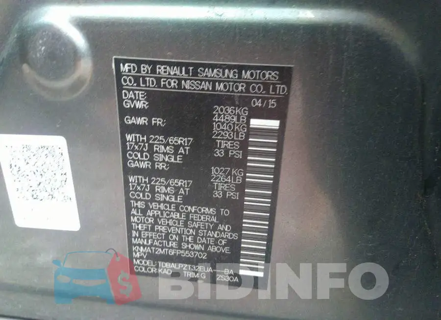 KNMAT2MT6FP553702 Photo# 9