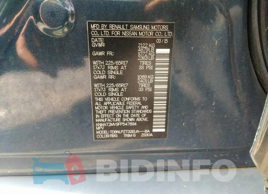 KNMAT2MV9FP547894 Photo# 9