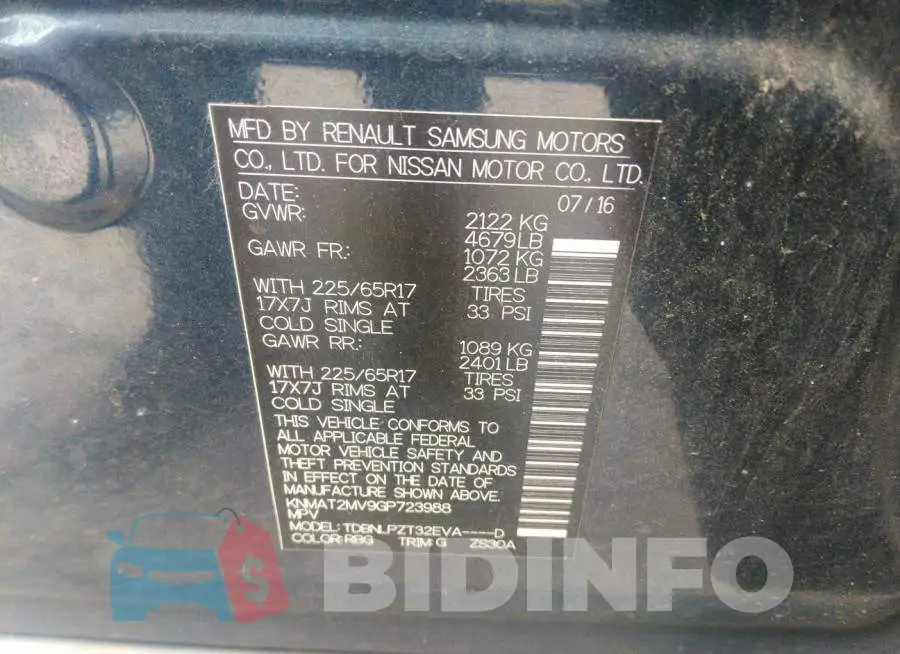 KNMAT2MV9GP723988 Photo# 9