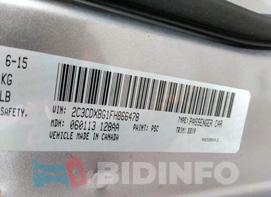 2C3CDXBG1FH866478 Photo# 9