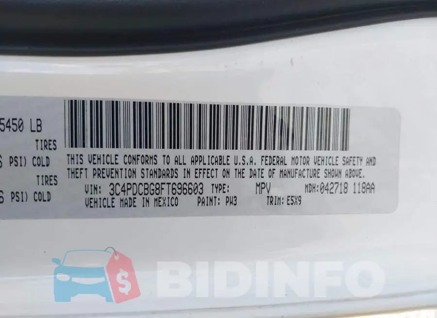 3C4PDCBG8FT696603 Photo# 9