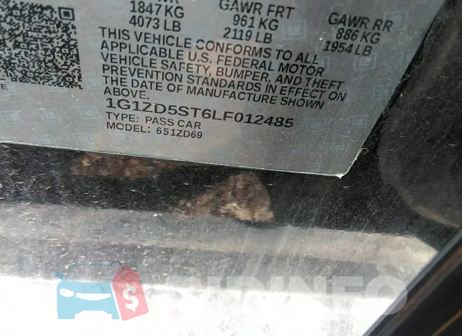 1G1ZD5ST6LF012485 Photo# 9