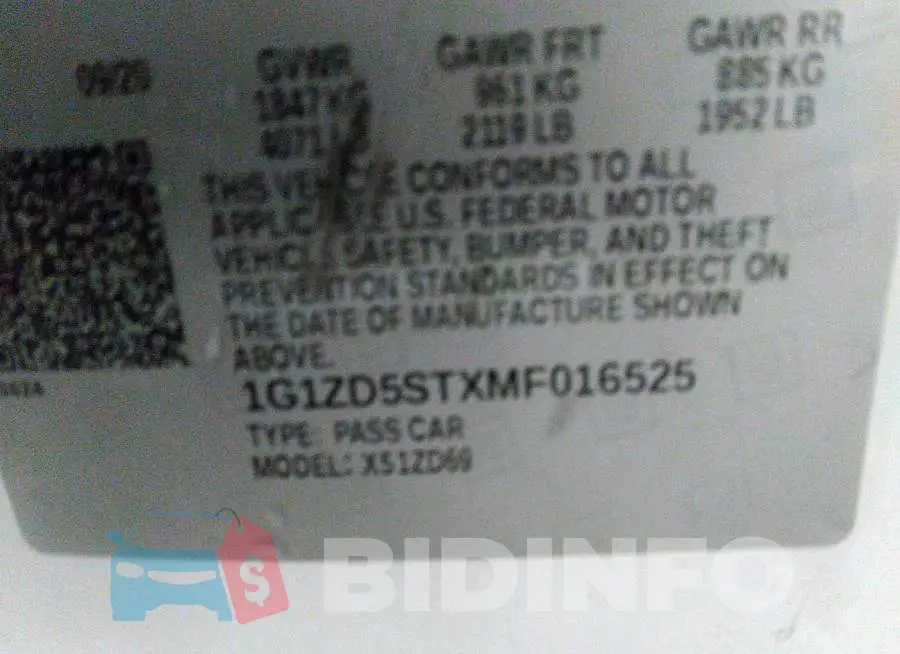 1G1ZD5STXMF016525 Photo# 9