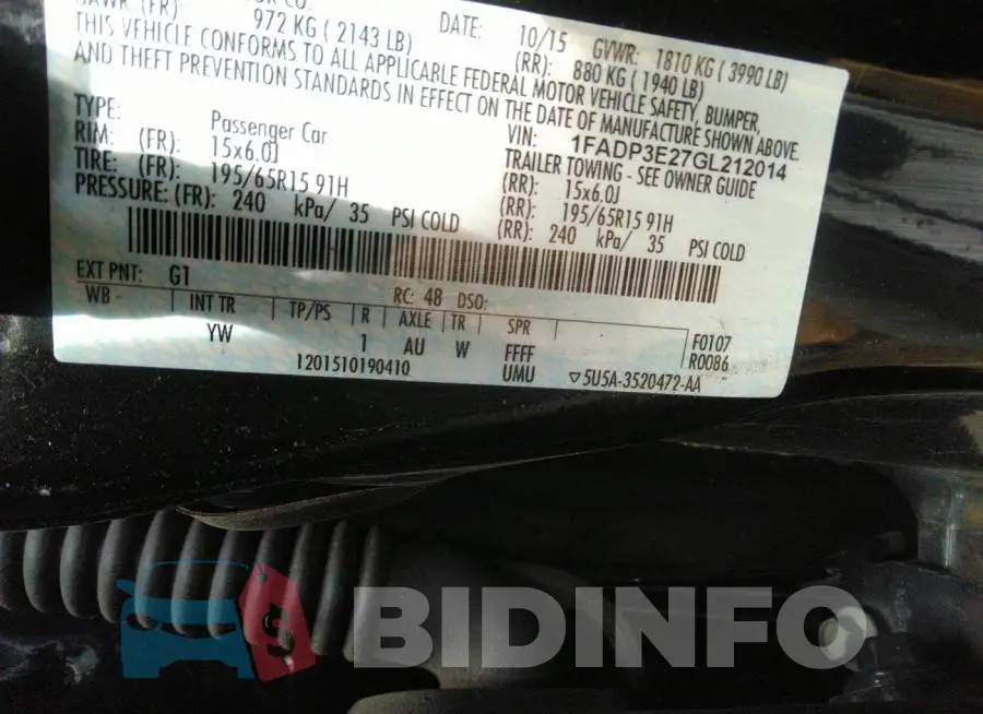 1FADP3E27GL212014 Photo# 9