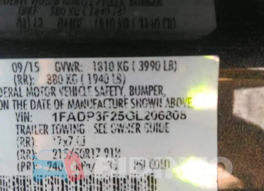 1FADP3F25GL206808 Photo# 9