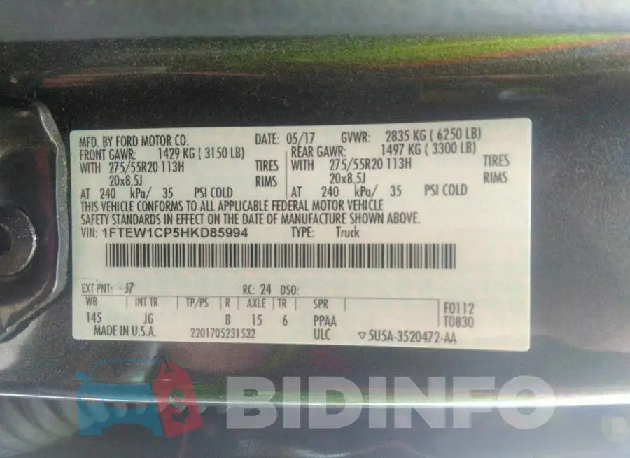 1FTEW1CP5HKD85994 Photo# 9