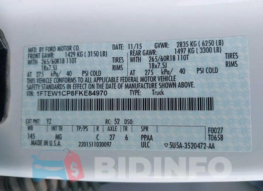 1FTEW1CP8FKE84970 Photo# 9