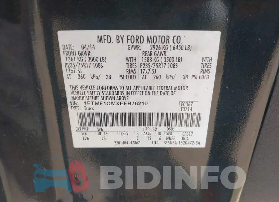 1FTMF1CMXEFB76210 Photo# 9
