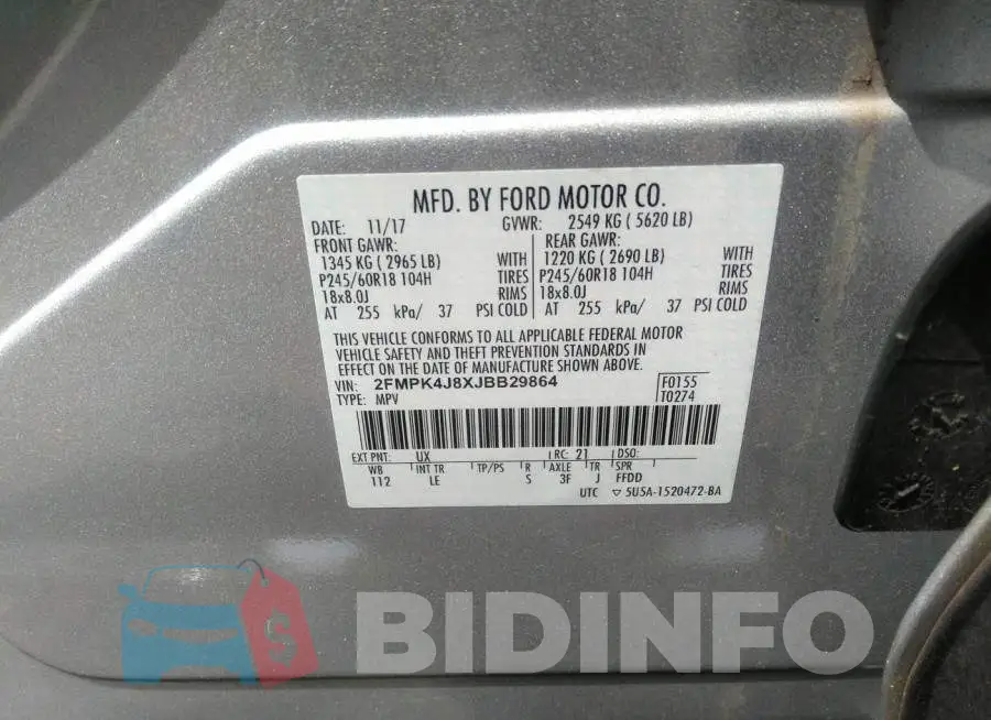 2FMPK4J8XJBB29864 Photo# 9