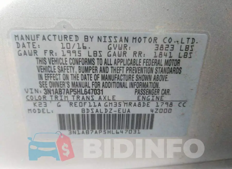 3N1AB7AP5HL647031 Photo# 9