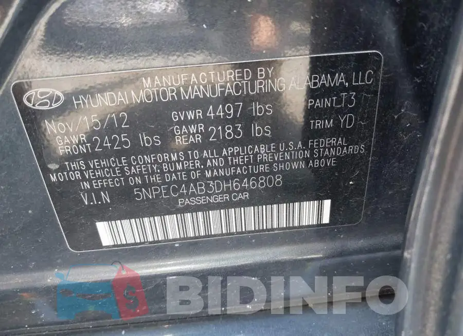 5NPEC4AB3DH646808 Photo# 9