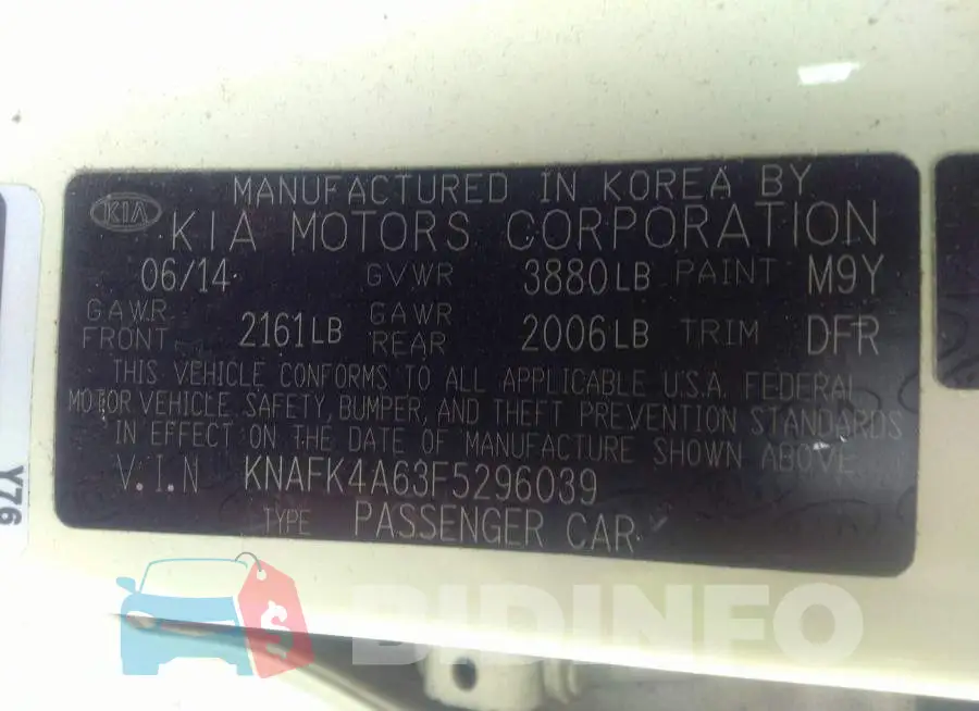 KNAFK4A63F5296039 Photo# 9