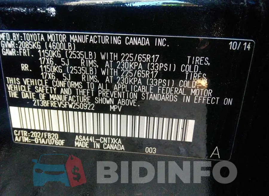 2T3BFREV5FW250922 Photo# 9