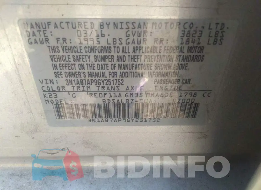 3N1AB7AP9GY251752 Photo# 9